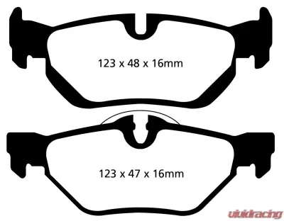 EBC Brakes Yellowstuff Our Flagship range Rear Disc Brake Pad Set FMSI D1267 BMW Rear - DP42069R