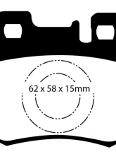 EBC Brakes Yellowstuff Our Flagship range Rear Disc Brake Pad Set FMSI D495 Mercedes-Benz Rear                                     - DP4846R - Image 3