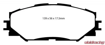 EBC Brakes Greenstuff Street sport Front Disc Brake Pad Set FMSI D1210 Toyota Rav4 Front 2006-2017 - DP61791