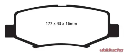 EBC Brakes Greenstuff Street sport Rear Disc Brake Pad Set FMSI D1274 Rear - DP61799