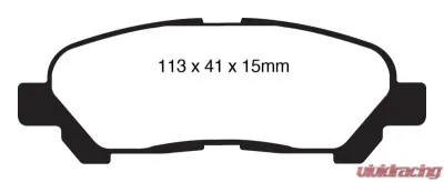 EBC Brakes Greenstuff Street sport Rear Disc Brake Pad Set FMSI D1325 Toyota Highlander Rear 2008-2013 - DP61838
