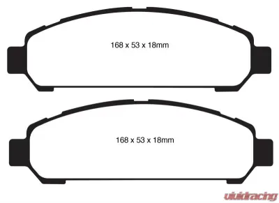 EBC Brakes Greenstuff Street sport Front Disc Brake Pad Set FMSI D1401 Toyota Venza Front 2009-2015 - DP61851