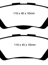 EBC Brakes Greenstuff Street sport Rear Disc Brake Pad Set FMSI D1402 Toyota Venza Rear 2009-2015                                     - DP61852 - Image 3