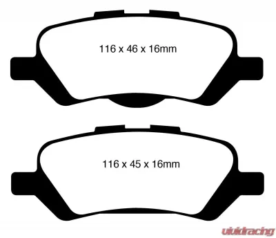 EBC Brakes Greenstuff Street sport Rear Disc Brake Pad Set FMSI D1402 Toyota Venza Rear 2009-2015 - DP61852