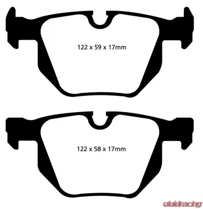 EBC Brakes Ultimax OEM Plus Rear Disc Brake Pad Set FMSI D1042 BMW Rear - UD1042