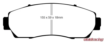 EBC Brakes Ultimax OEM Plus Front Disc Brake Pad Set FMSI D1089 Front - UD1089