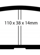 EBC Brakes Ultimax OEM Plus Rear Disc Brake Pad Set FMSI D1114 Subaru Rear                                     - UD1114 - Image 3