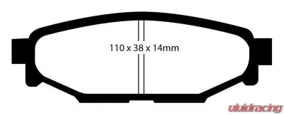 EBC Brakes Ultimax OEM Plus Rear Disc Brake Pad Set FMSI D1114 Subaru Rear - UD1114