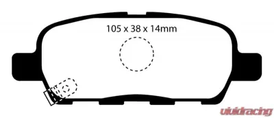 EBC Brakes Ultimax OEM Plus Rear Disc Brake Pad Set FMSI D1288 Rear - UD1288
