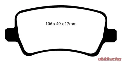 EBC Brakes Ultimax OEM Plus Rear Disc Brake Pad Set FMSI D1307 Rear - UD1307