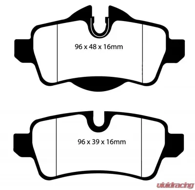 EBC Brakes Ultimax OEM Plus Rear Disc Brake Pad Set FMSI D1309 Rear - UD1309