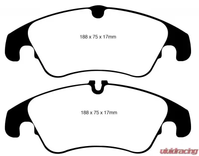 EBC Brakes Ultimax OEM Plus Front Disc Brake Pad Set FMSI D1322 Audi Front - UD1322