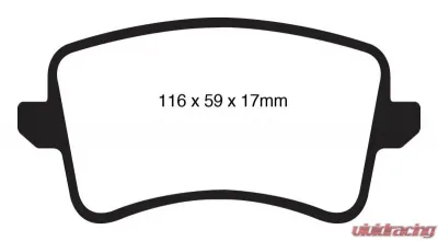 EBC Brakes Ultimax OEM Plus Rear Disc Brake Pad Set FMSI D1386 Audi Rear - UD1386