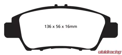 EBC Brakes Ultimax OEM Plus Front Disc Brake Pad Set FMSI D1394 Honda Front - UD1394