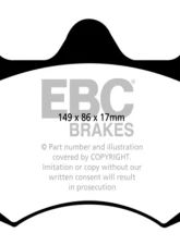 EBC Brakes RP-1 Racing Brake Pads AP Caliper Type Lotus Evora 3.5 Supercharged 2015                                     - DP8042RP1 - Image 3