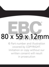 EBC Brakes RP-1 Racing Brake Pads Willwood Caliper Type Wilwood Powerlite 79R                                     - DP8057RP1 - Image 3