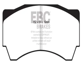 EBC Brakes RP-1 Racing Brake Pads Mitsubishi Lancer Evo 8 | Evo 9 2.0L Turbo FQ400 w/ Alcon Caliper 2004-2008