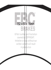 EBC Brakes RP-1 Racing Brake Pads Mitsubishi Lancer Evo 8 | Evo 9 2.0L Turbo FQ400 w/ Alcon Caliper 2004-2008                                     - DP8063RP1 - Image 3