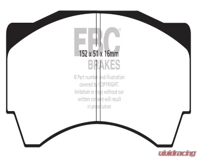 EBC Brakes RP-1 Racing Brake Pads Mitsubishi Lancer Evo 8 | Evo 9 2.0L Turbo FQ400 w/ Alcon Caliper 2004-2008 - DP8063RP1