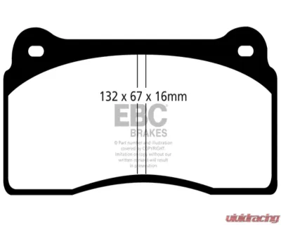 EBC Brakes RP-1 Racing Brake Pads Brembo Caliper Type Audi | Chrysler | Dodge | Ferrari | Lamborghini | Nissan 1987-2017 - DP81110RP1