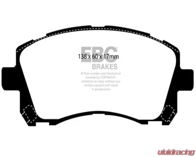 EBC Brakes RP-1 Racing Brake Pads Subaru Impreza 2.0 Turbo 1996-1998 - DP81134RP1