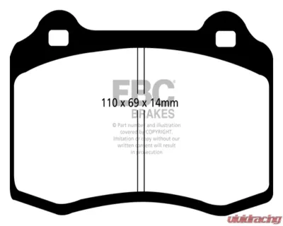 EBC Brakes RP-1 Racing Brake Pads Chrysler | Dodge | Ferrari | Lutos | Jeep 1991-2021 - DP81140RP1
