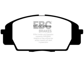 EBC Brakes RP-1 Racing Brake Pads Honda S2000 2.0 1999-2009