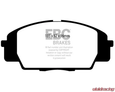 EBC Brakes RP-1 Racing Brake Pads Honda S2000 2.0 1999-2009 - DP81254RP1