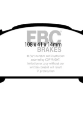 EBC Brakes RP-1 Racing Brake Pads Subaru Impreza 2.0 2.0 Turbo 98-02                                     - DP81293RP1 - Image 3