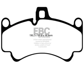 EBC Brakes RP-1 Racing Brake Pads Brembo Caliper Type Porsche GT2 | GT3 w/ Cast Iron Rotor Only 2003-2013