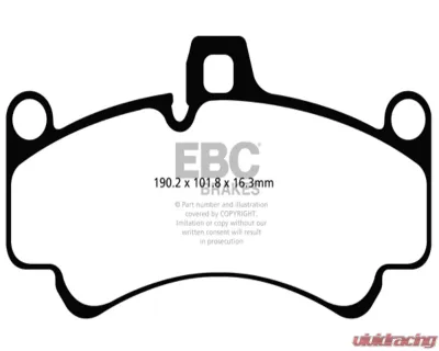 EBC Brakes RP-1 Racing Brake Pads Brembo Caliper Type Porsche GT2 | GT3 w/ Cast Iron Rotor Only 2003-2013 - DP81516RP1