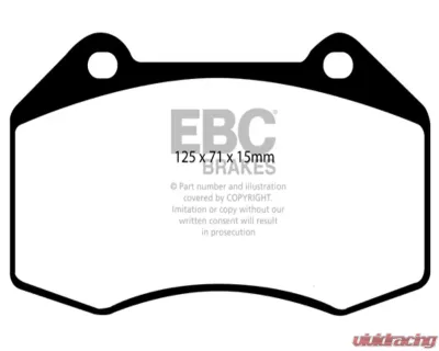EBC Brakes RP-1 Racing Brake Pads Brembo Caliper Type Renault Clio Mk3 2.0 RS 06-13 - DP81539RP1