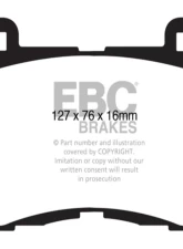 EBC Brakes RP-1 Racing Brake Pads Nissan 370Z 3.7 2009-2012                                     - DP81823RP1 - Image 3