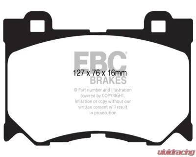 EBC Brakes RP-1 Racing Brake Pads Nissan 370Z 3.7 2009-2012 - DP81823RP1