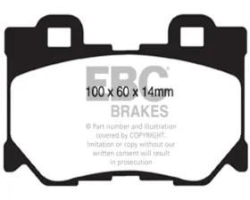 EBC Brakes RP-1 Racing Brake Pads Nissan 370Z 3.7 2009-2012