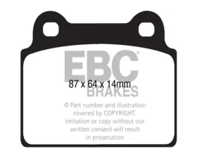 EBC Brakes RP-1 Racing Brake Pads Mitsubishi Evo X 2.0 Turbo 2008-2016
