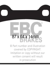 EBC Brakes RP-1 Racing Brake Pads Mitsubishi Evo X 2.0 Turbo 2008-2016                                     - DP81985RP1 - Image 3