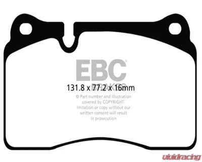 EBC Brakes RP-1 Racing Brake Pads Brembo Audi TT Quattro | Ferrari 612 2004-2014 - DP82070RP1