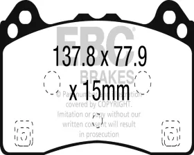 EBC Brakes RP-1 Racing Brake Pads Ford Focus Mk3 RS 2.3 Turbo 2016-2018