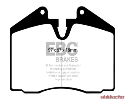 EBC Brakes RP-1 Racing Brake Pads Brembo Ferrari | Porsche 1977-2008 - DP8612RP1