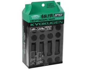 Project Kics Black KyoKugen Lug Nut Set 42mm 12x1.25 20 Pack