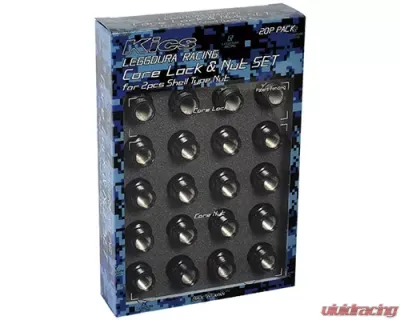 Project Kics Leggdura Racing M12X1.50 Core Lock & Nut Set 20 Pieces - LN11