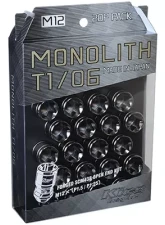 Project Kics Monolith T1/06 Glorious Black 12x1.25 Lug Nut Set 20 Pieces                                     - MN03GK - Image 4