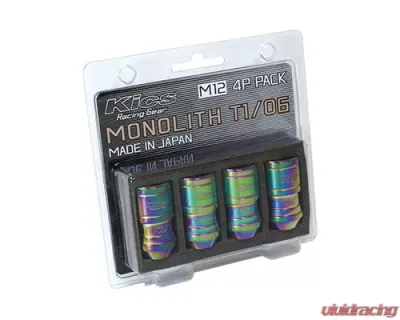 Project Kics Monolith T1/06 Neochro 12x1.50 Lug Nut Set 4 Pieces - MN01N-4P
