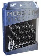 Project Kics Monolith T1/07 Glorious Black 14x1.50 Lug Nut Set 20 Pieces                                     - MN04GK - Image 3