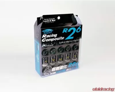 Project Kics Black R26 M12x1.25 Racing Lug Nuts - RC-13S