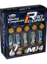 Project Kics R40 Iconix Neo Chrome 14x1.50 Lock & Lug Nuts with Black Caps                                     - RIA-14NK - Image 4