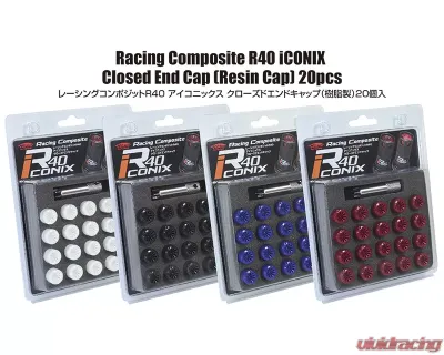 Project Kics R40 iCONIX M12x1.50 Red Plastic Cap 20 Piece Set - CIF1R