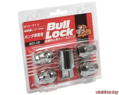 Project Kics Bull Locks Chrome 19HEX M12x1.5 Close End Type Lock - 601-19
