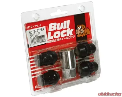 Project Kics Bull Locks Black 21HEX M12x1.5 Lock - 601B